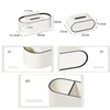 PU Leather Tissue Box With Storage Rack Home Decor Paper Holder Napkin Holder For Office Table, Countertop, Night Stand & More 6