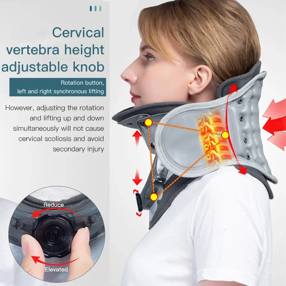 

Relax Neck Support Collar Health Care Neck Traction Apparatus Device Relax Neck Braces Assistance for Rehabilitation Inflatable