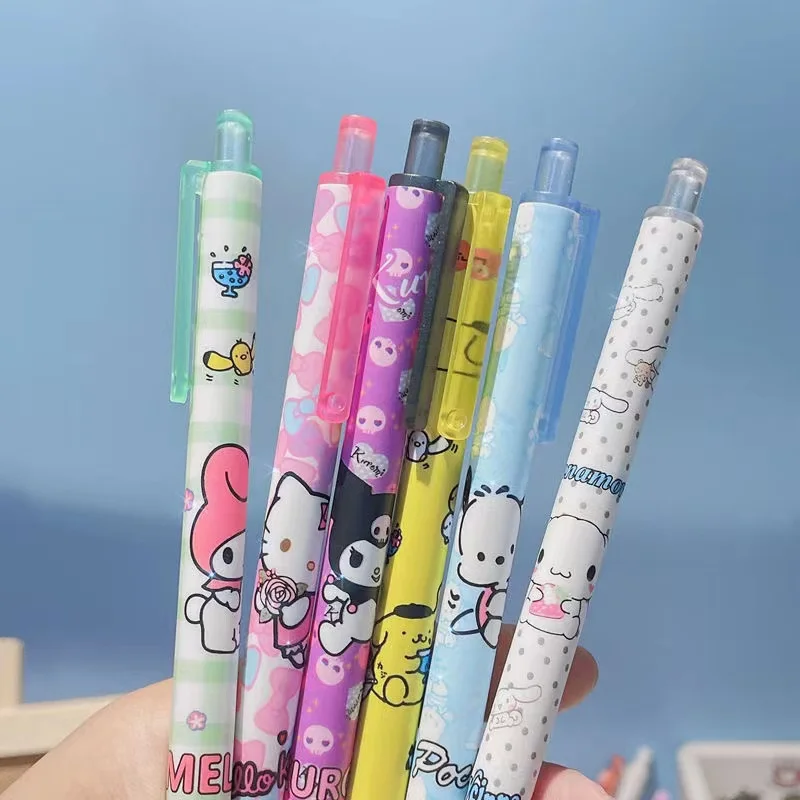 6pcs cute cartoon pens gel pen stationery cute japanese school supplies  school supplies stationery stationary pens