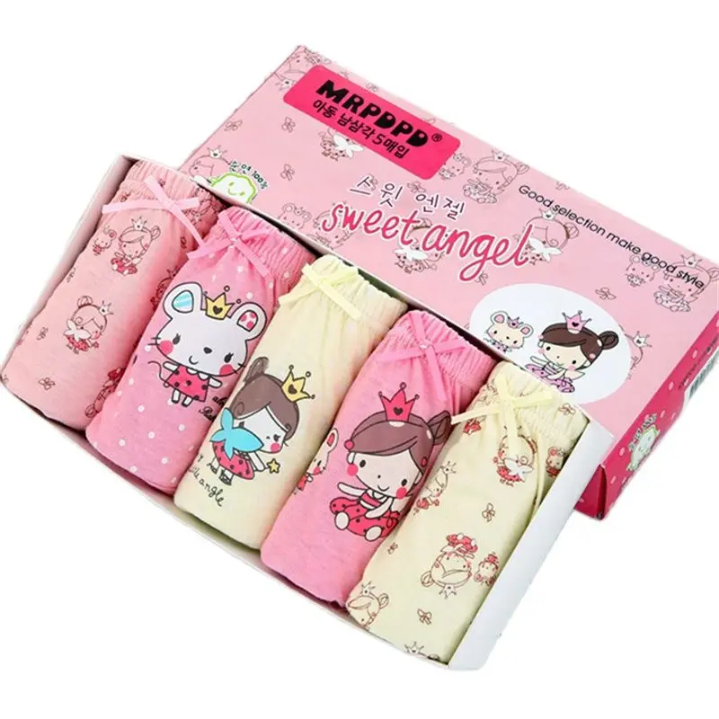 5 Pieces Girls Panties Cotton Girl Underwear Cartoon Children Underpants For Girl 1-14T Soft Kids Briefs Girls Triangle Panty girls underwear girls panties kids underwear