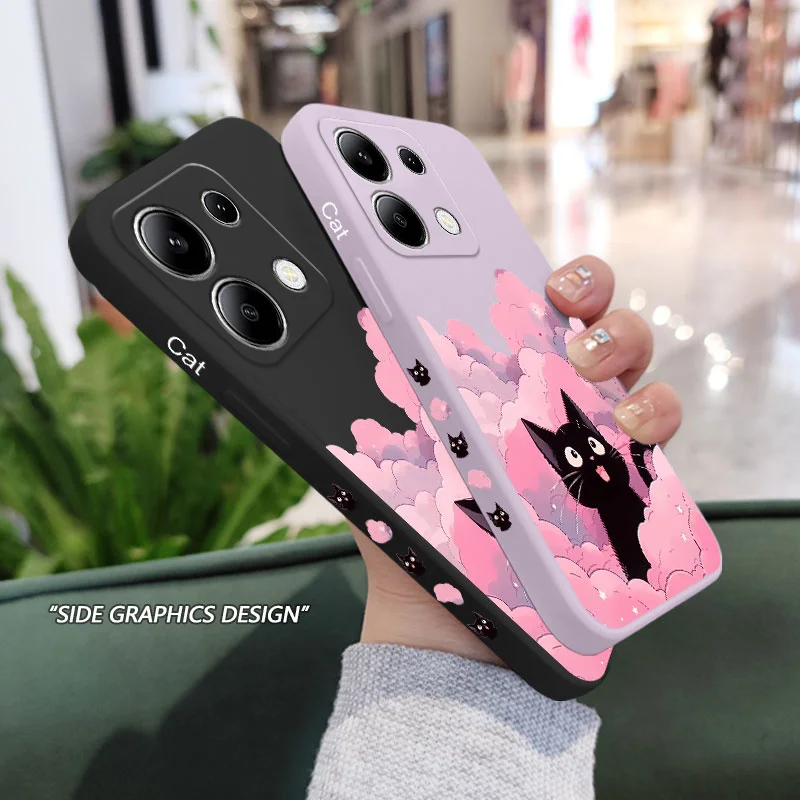 Cloud Cat Liquid Silicone Phone Case – Soft, Durable Cover with Adorable Design