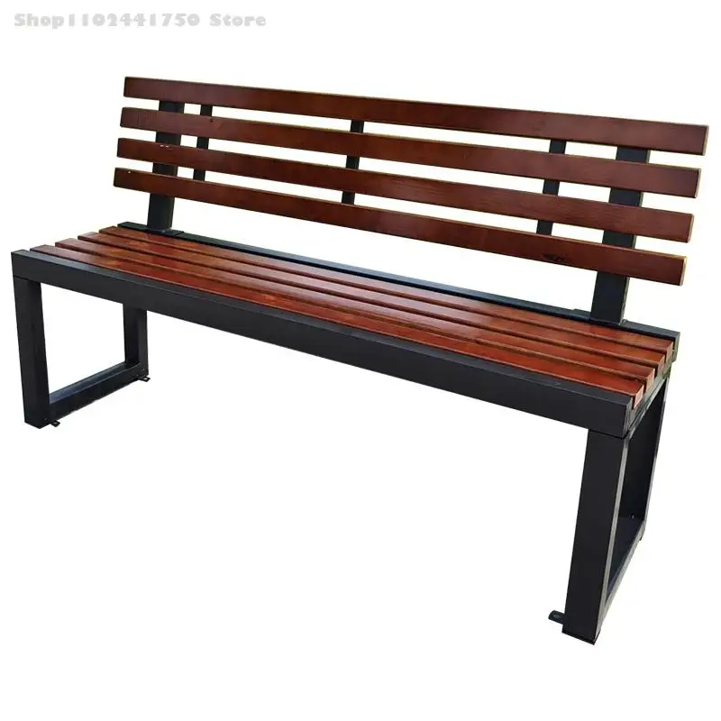 Custom Park Chair Outdoor Bench Courtyard Anticorrosion Wood Outdoor Bench Rest Chair Shopping