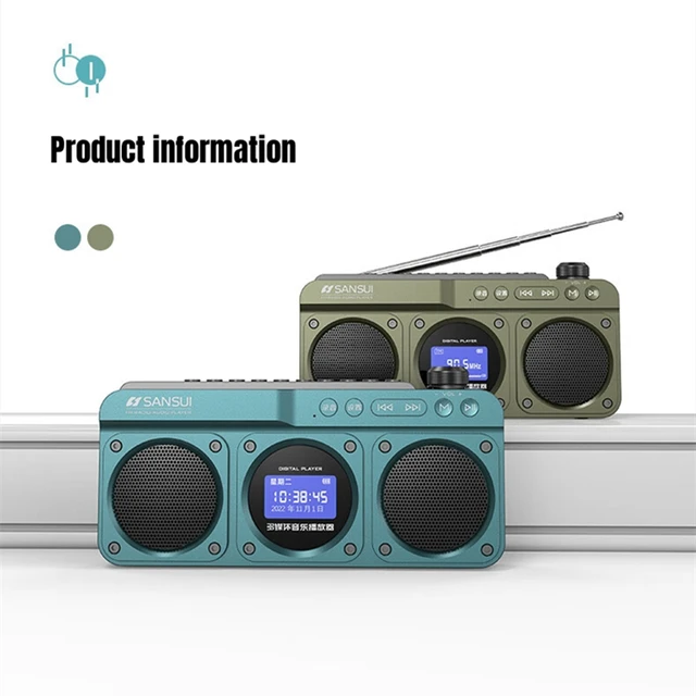 F28 Portable FM Radio Wireless BT Speaker LED Clock Lyrics Display