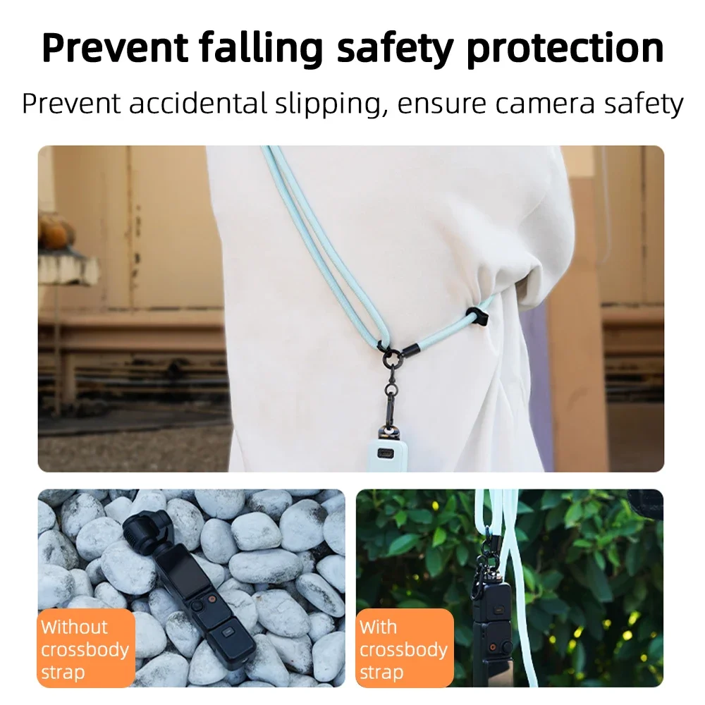 BRDRC Verstellbares Lanyard-Halsband, langes Seil, Schultergurt für DJI OSMO 360 Pocket 3/Action 5 Pro/Insta360 X5 Kamerazubehör – Detail 2