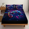 3PC Colorful Spark Game Console Bed Sheet, 1 fitted Sheet+2 Pillowcases, Digital Printing Technology, Available for All Seasons 4