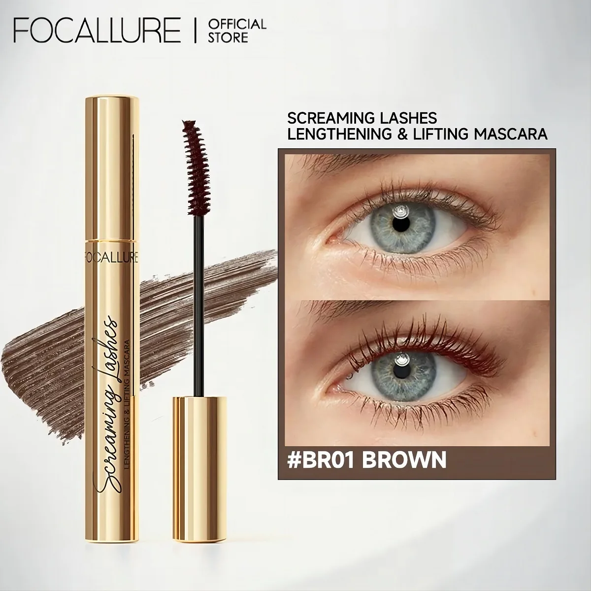 

FOCALLURE Black Mascara Waterproof Long-wearing Long-lasting Fast Dry Eyelash Extension Curling Lengthening Makeup Cosmetics