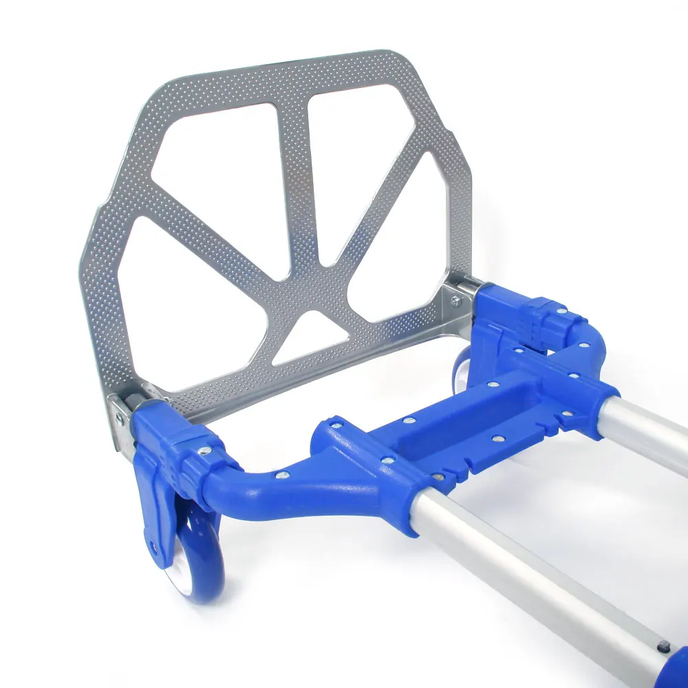 Portable Folding Collapsible Aluminum Cart Dolly Push Truck Trolley Blue