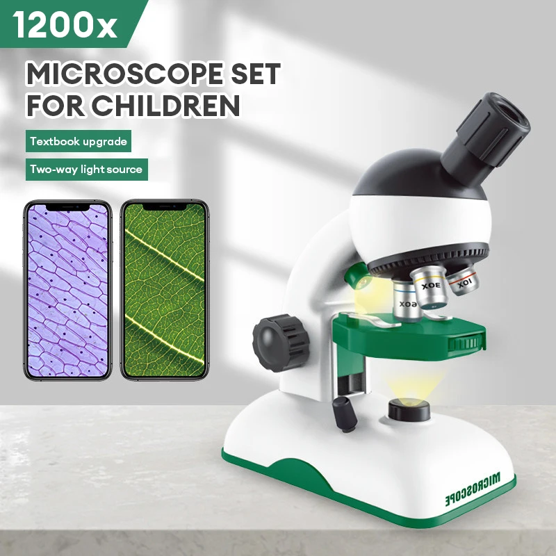 

HD Optical Microscope Scientific Experimental Teaching Children's Microscope Toy Set Aids Toys for Boys Kids Science Microscop