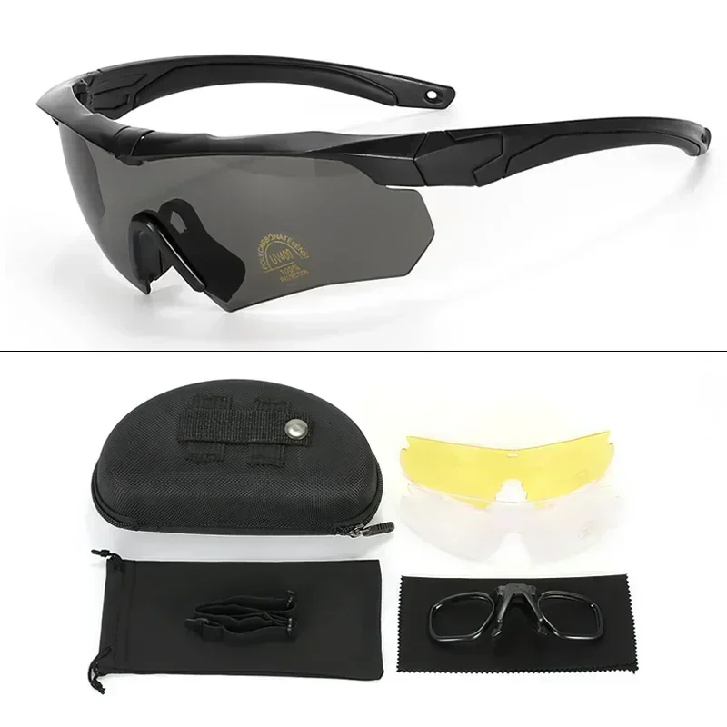 Polarized Goggles New Polarized Tactical 3 Lens Set Climbing Outdoor Sports Windproof Dustproof Safety Protective