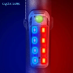 Bicycle Tail Light Rechargeable Bike Rear Lights 8 LED Waterproof Ultra Bright Safety Warning Red Blue Light for Outdoor Cycling