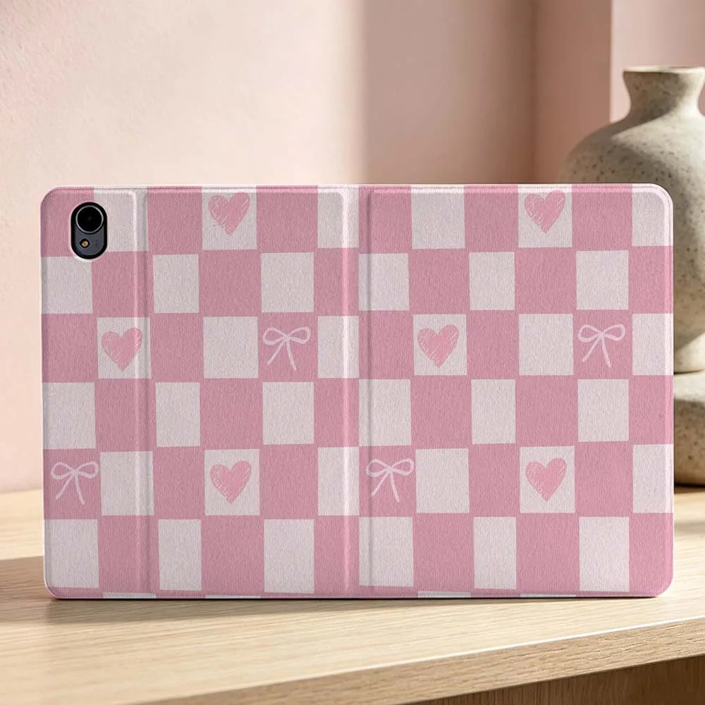 Purple Pink Checker Soft Tablet Case Cover
