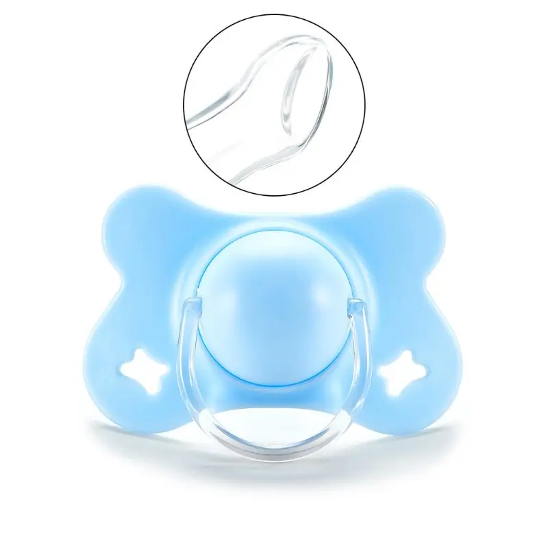 Baby Butterfly Flat Teat Silicone Sleep Pacifier Newborn Boys Girls Chew Supplies Flat Round for Head,silicone pacifier