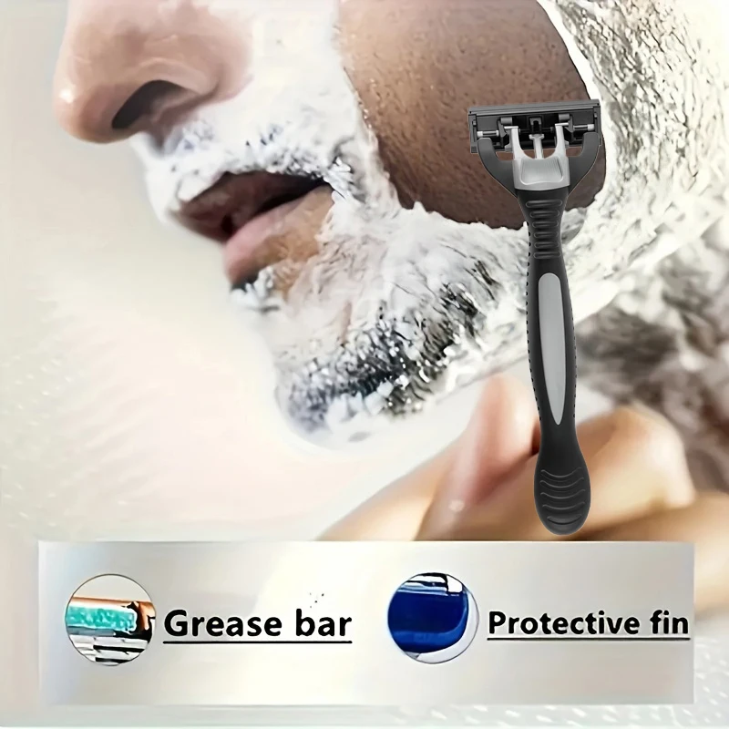 3-Layers Stainless Steel Blade Men Women Manual Safety Razor Hair Removal Shaving Replaceable Shaver Head_voghion.com