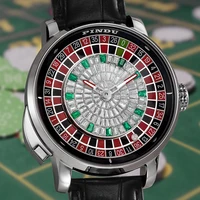 PINDU Men's Mechanical Fashion Watch NH35 Roulette Men's Top Brand Luxury Rotating Roulette Sapphire Glass Watch Waterproof 2