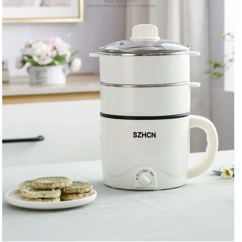 

220V Mini Multifunction Electric Cooking Machine Household Single/Double Layer Hot Pot Multi Electric Rice Cooker Non-stick Pan