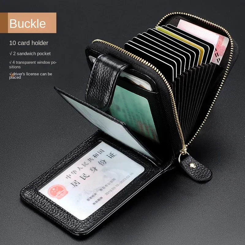 Genuine Cow Leather Long Bifold Wallet - Holds 18 Cards & 1 ID, Credit Card Holder For Men & Women - View #9