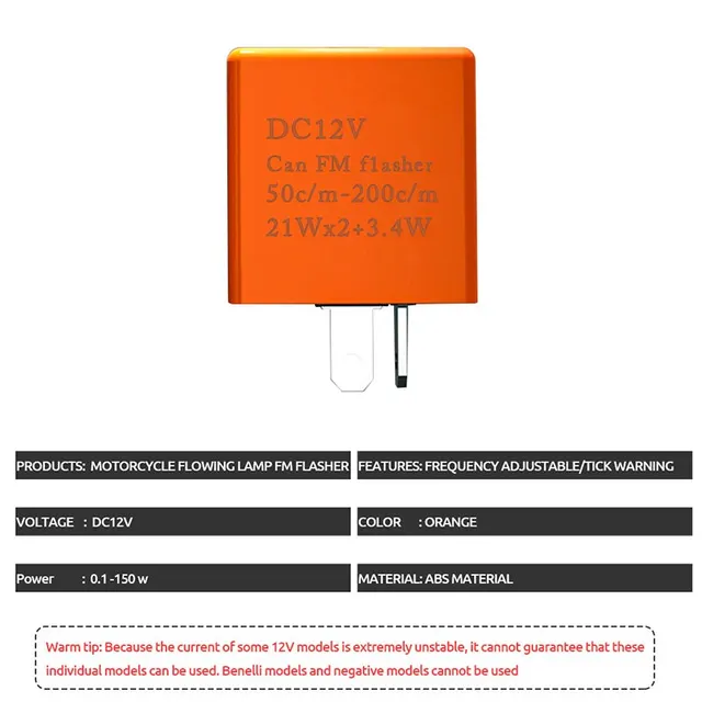 2Pin Motorcycle LED Flasher Relay Adjustable Frequency of Turn Signal Blinker Indicator Flasher Relays For Motorbike Accessories - Image 2