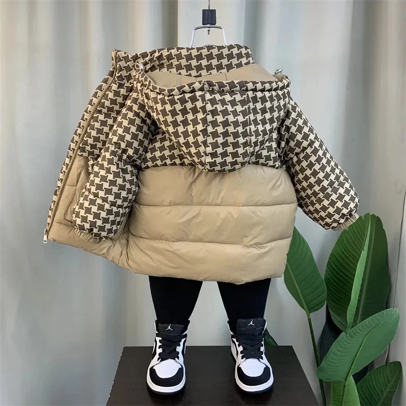 Children's Wear Boys Down Jacket Mid-length Medium-Large Children's Korean Winter Thicken Jacket
