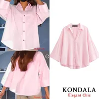 KONDALA Minimalist Casual Loose Shirt Women New 2026 Trendy Commute Wide Sleeves Shirt Spring Summer Fashion Holidays Lady Shirt - Image 6