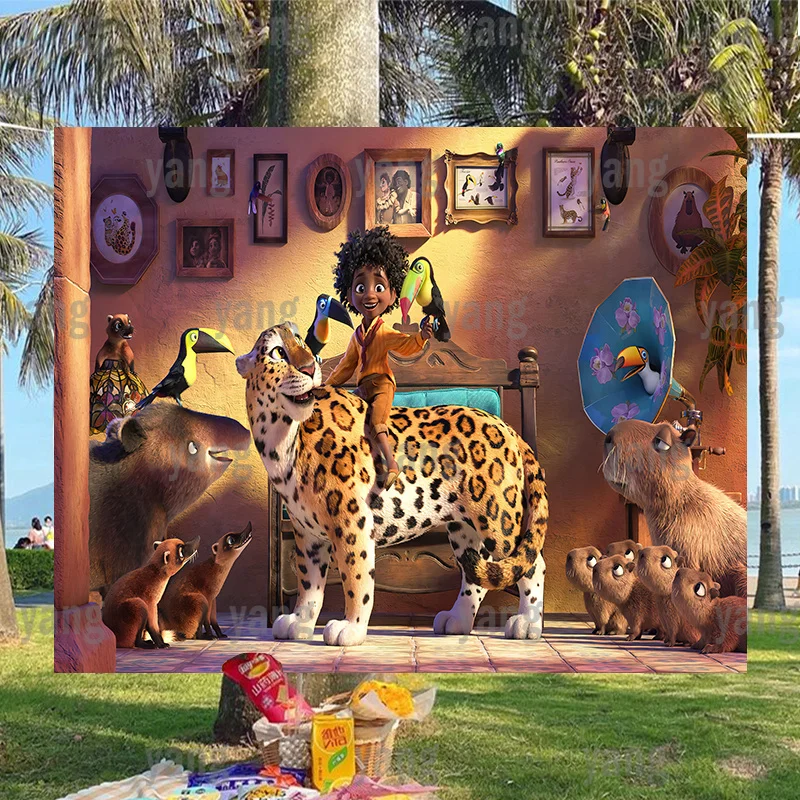 Disney Encanto Mirabel Fondali Antonio Boys Buon Compleanno La Classica Foto Puntelli Da Parete Decorazione Viola Sfondo Party
