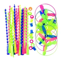 36Pcs Kids Outdoor Bamboo Dragonfly Hand Push Flying Toy Twisty Flying Saucers Assorted Colors Helicopters Plastic Sports Toy