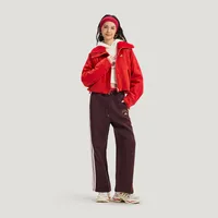 Produit officiel authentique Adidas - Manteau de sport décontracté brodé à revers pour femme pour l'hiver 2026 KH2661 1