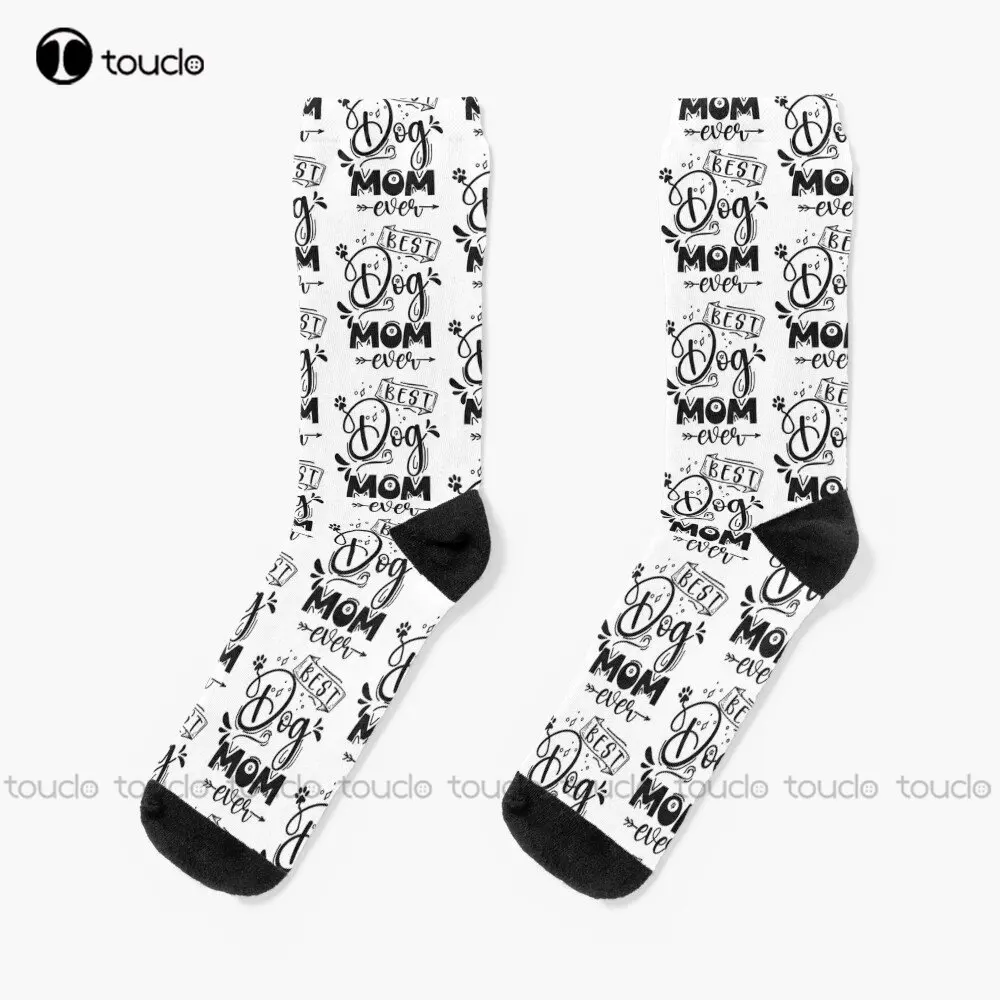 

Best Dog Mom Ever Socks Womens Athletic Socks 360° Digital Print Personalized Custom Unisex Adult Teen Youth Socks Custom Gift