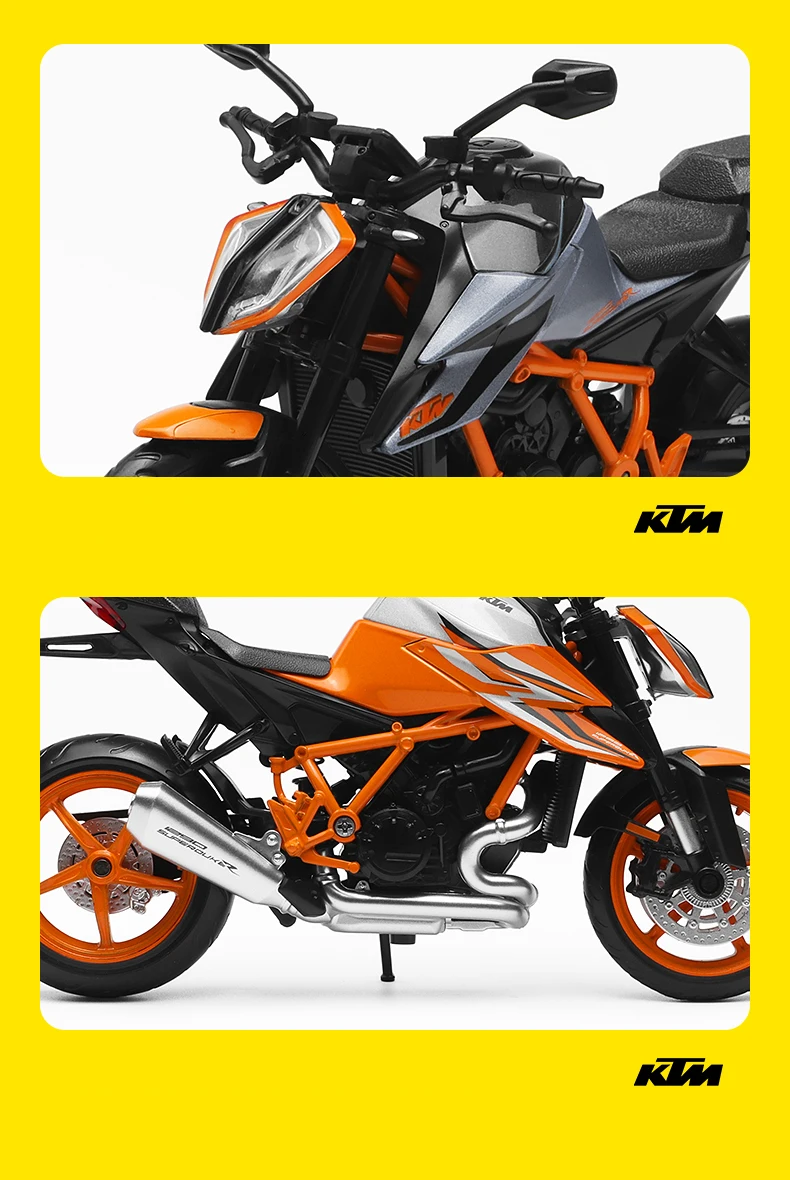 1/12 KTM 1290 Super Duke R Die Cast Motorcycle Model    Autobike Shork-Absorber Off Road Autocycle  Car 