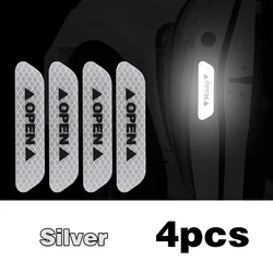 Reflective Car Door Safety Warning Decal Set - 4PCS (4PCS Silver)