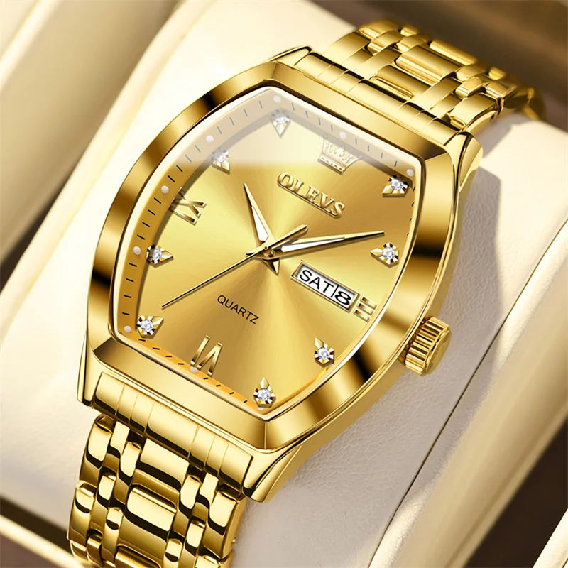 OLEVS Watch Men Top Brand Men Watches Full Steel Waterproof Casual Quartz Date Sport Business Wrist Watch Relogio Masculino