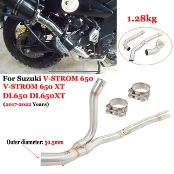 Motorcycle Exhaust Muffler Escape Moto Modify Bike Middle Link Pipe Slip On For SUZUKI DL650 V-Strom DL 650 XT ABS 2017 - 2022