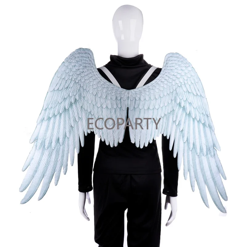 

Hot Sale Halloween Angel Wings Props Masque Decoration Costume Mardi Gras Masquerade Super Unisex Black Devil White Angel Wings