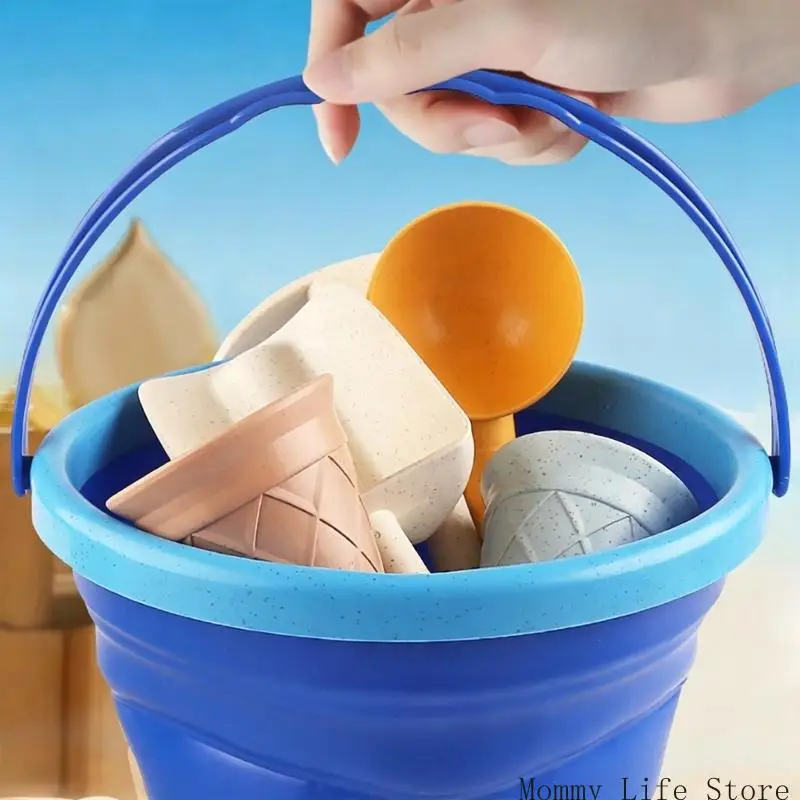 Portable Collapsible Sand Toy Set With Shovel For Children Beach Pool Fun Bucket Water Play_voghion.com