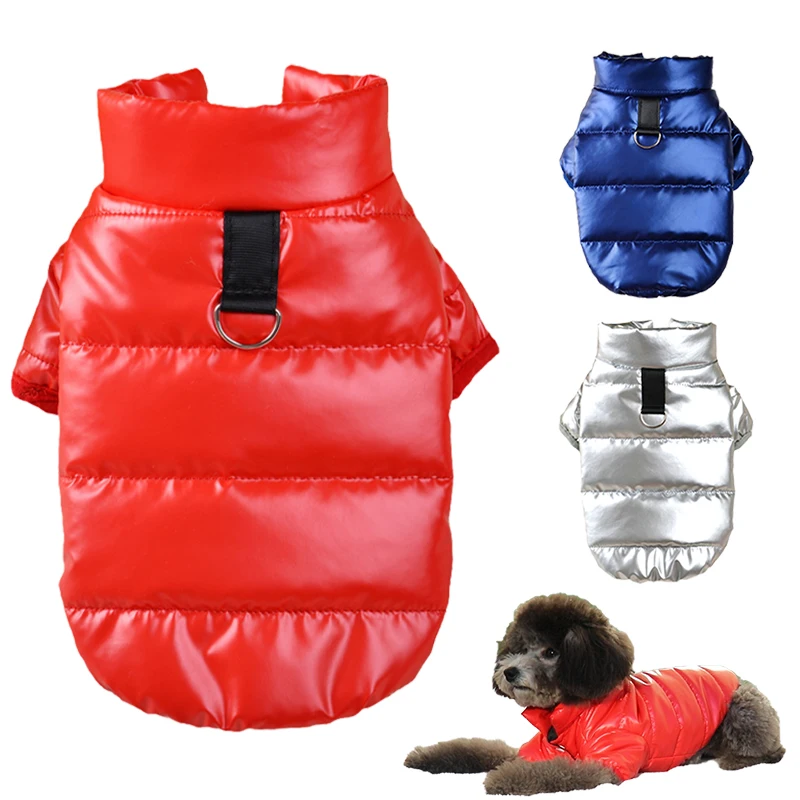 WinterPetDogJacketBrightPULeatherDogClothesforSmallDogs
