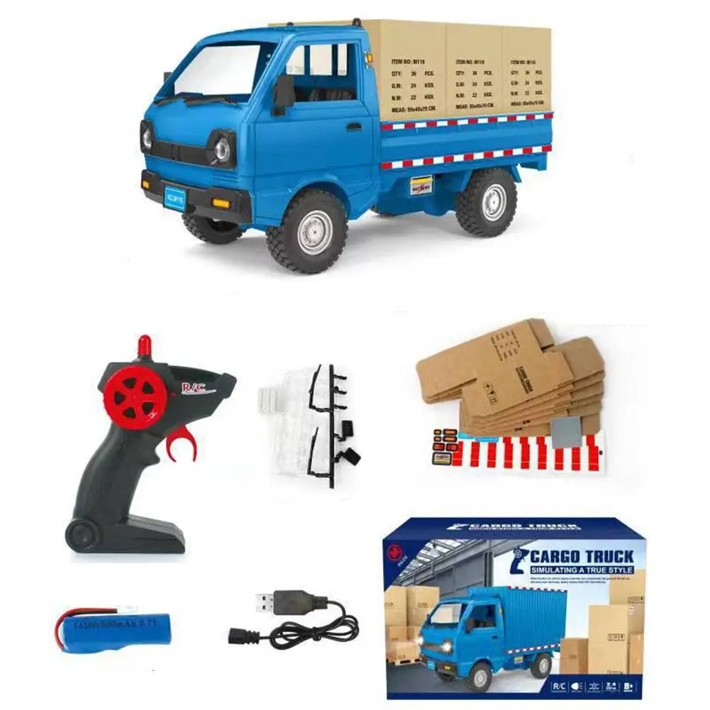 Simulation Card Van Truck Model Drift Charging Cargo Toy Control Car Wireless With Remote Inertial Lighting Children's Card B9S0 5