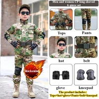 Tactical Military Uniform for Children's Day Camouflag Disguise Adult Halloween Costume for Kid Girl Scout Boy Soldier Army Suit 2