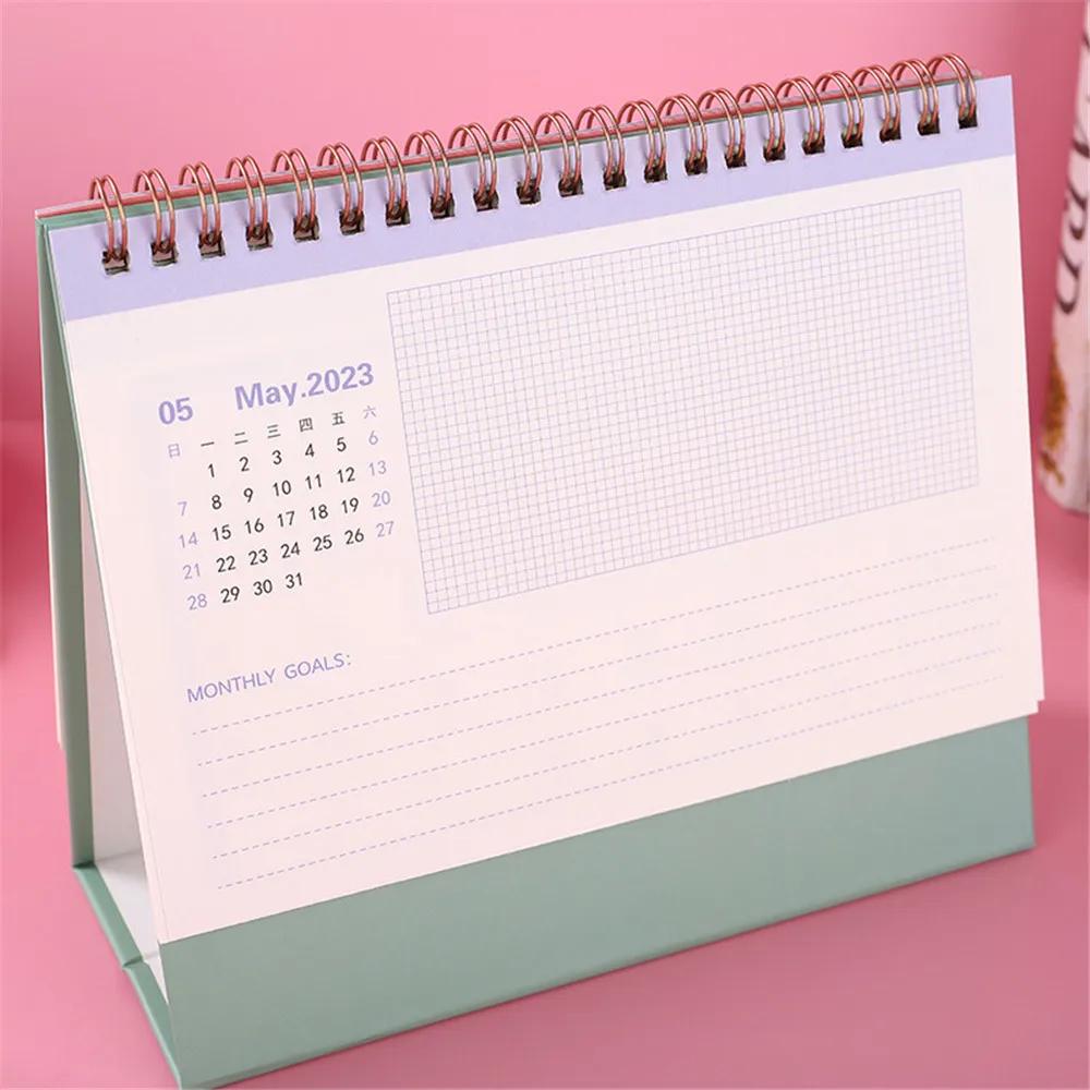2023 Simple Solid Color Medium Students School Office Desk Calendar Time  Management Planner Desktop Calendar Creative Notepad - AliExpress
