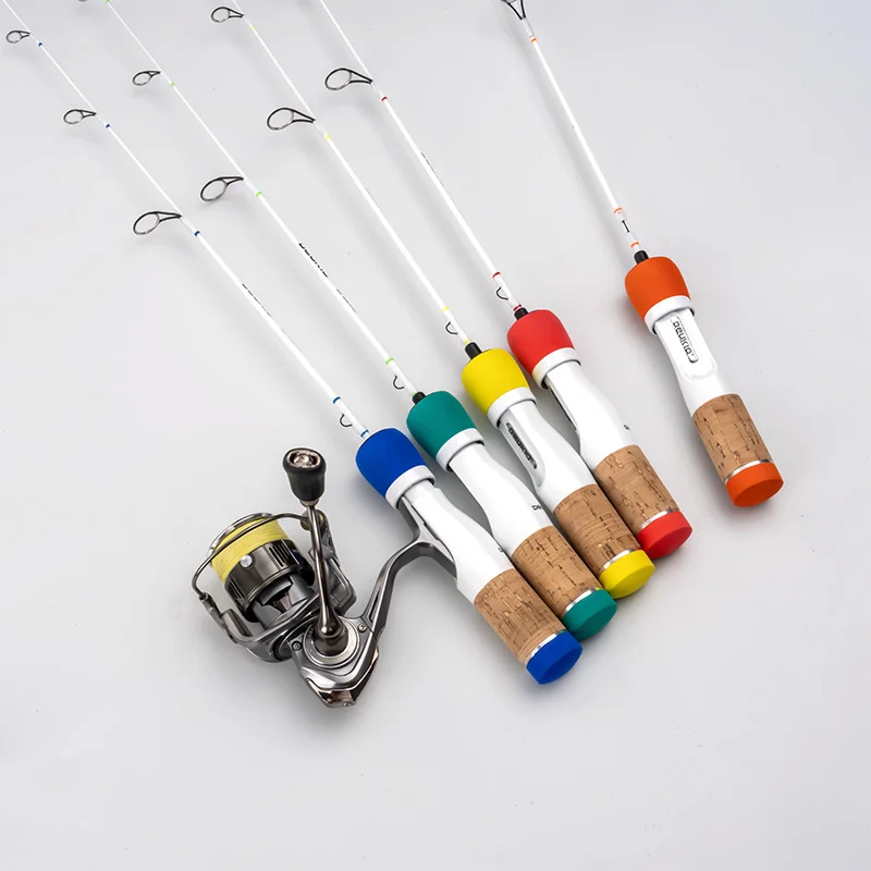 DEUKIO Ice Fishing Rod Carbon Fiber 64CM Ultralight 2 Section EVA Handle