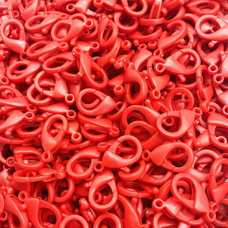 NEW 10pcs 25*15mm Candy Colors Plastic Lobster Clasps Hooks Key