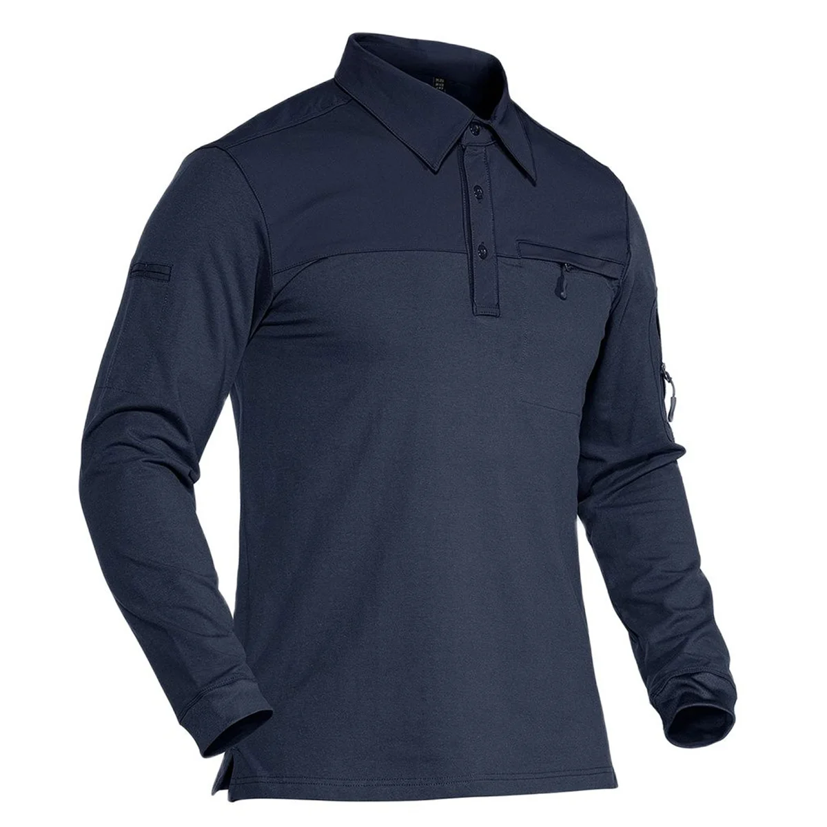 KEFITEVD Men's Long Sleeve Hiking Polo Shirt Outdoor Multi-Pockets T-shirt Camping Pullover Work Fishing Hunting Hiking Tee Tops sport t shirt,long sleeve t shirt
