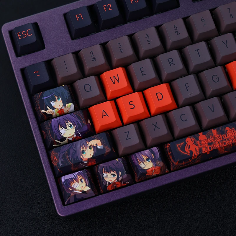 takanashi rikka chaves capa chunibyo anime tintura sublimação cherry perfil mx cruz eixo interruptor teclado mecânico