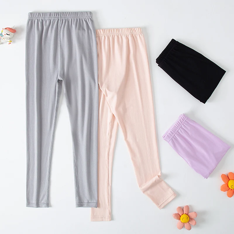 Girl Leggings Four Seasons Thin Comfortable Slim Cute Printed Simple Solid Colors