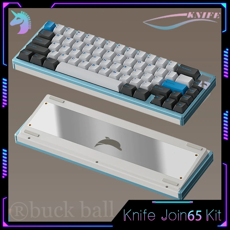 Knife Join65 유선 기계식 키보드 키트, 알루미늄 합금 키트, 65% 개스킷 금속 케이스, 맞춤형 키보드 키트