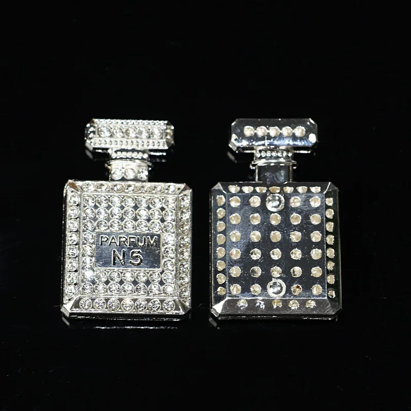 2Pcs Metal Full Diamond Bow Heart Mirrow Handbag Parfum Bottle Junk Phone Case Decoration Charm Accessories Flat Back DIY Craft 4