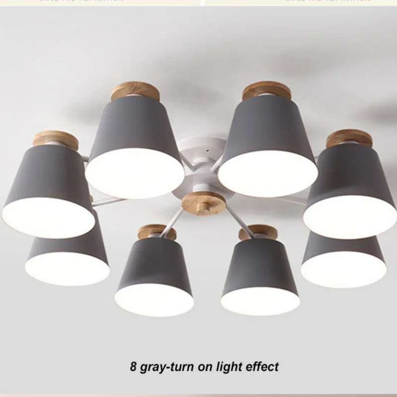 

Скандинавская Потолочная люстра для гостиной, настенная лампа для спальни, кухни, столовой, деревянные потолочные светильники, декоративное освещение для интерьера