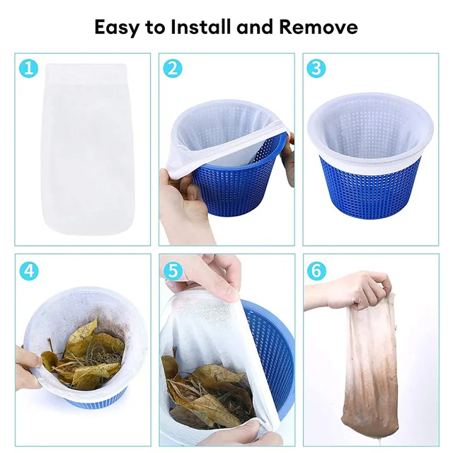 5Db Medence Skimmer Zokni Háztartás Tökéletes Megtakarítók Nylon Háló Kialakítás Szűrők Kosarakhoz Sovány Úszómedence Kiegészítők - Image 4