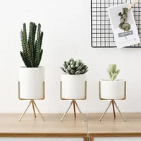 Nordic Style Ceramic Iron Art Vase Minimalism Flower Vases Home Decoration Green Plant Flowerpot Coffeehouse OfficeRoom 1
