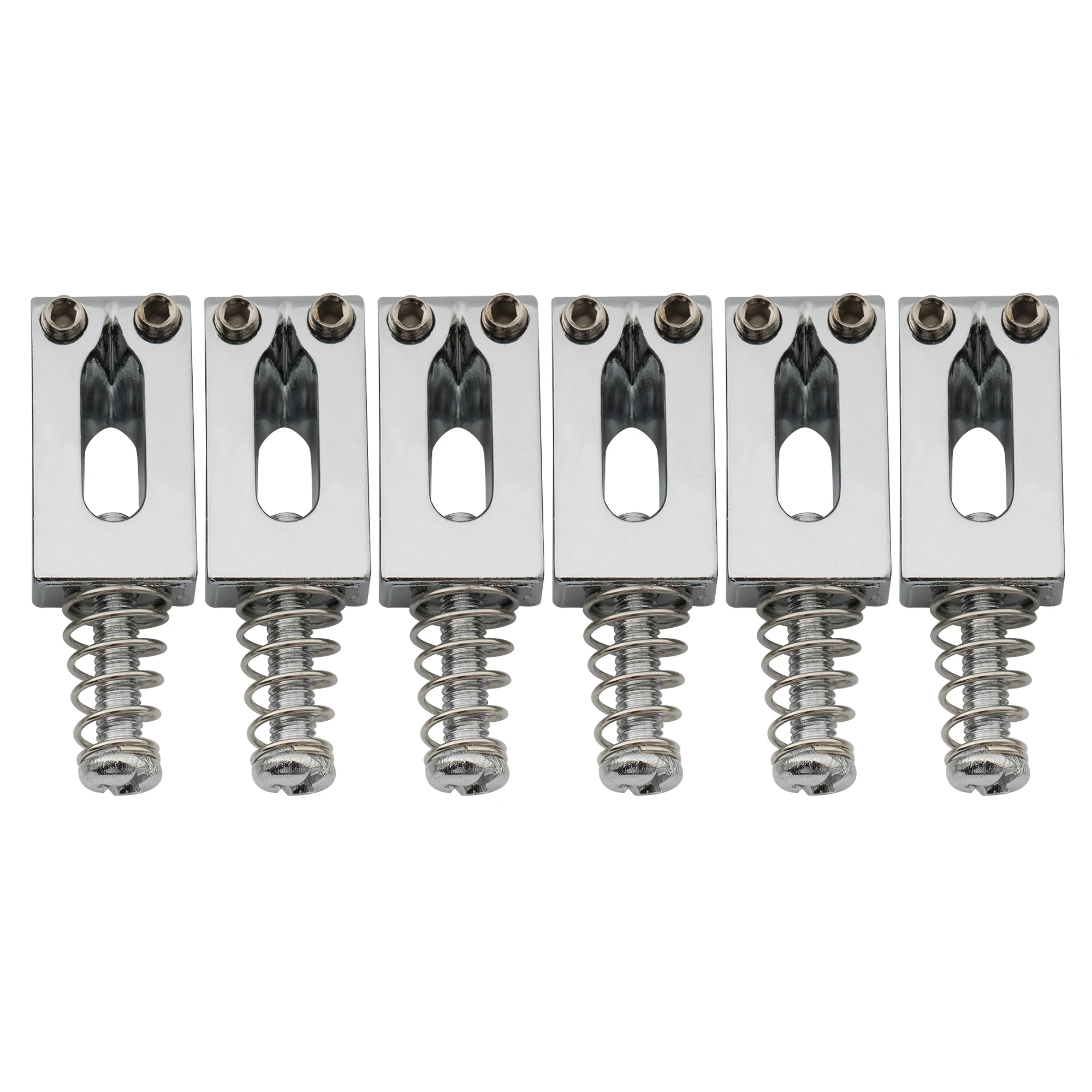 Musiclily Basic 10,5 mm rechteckige Tremolo-Gitarren-Stegsättel für E-Gitarre (6er-Set)