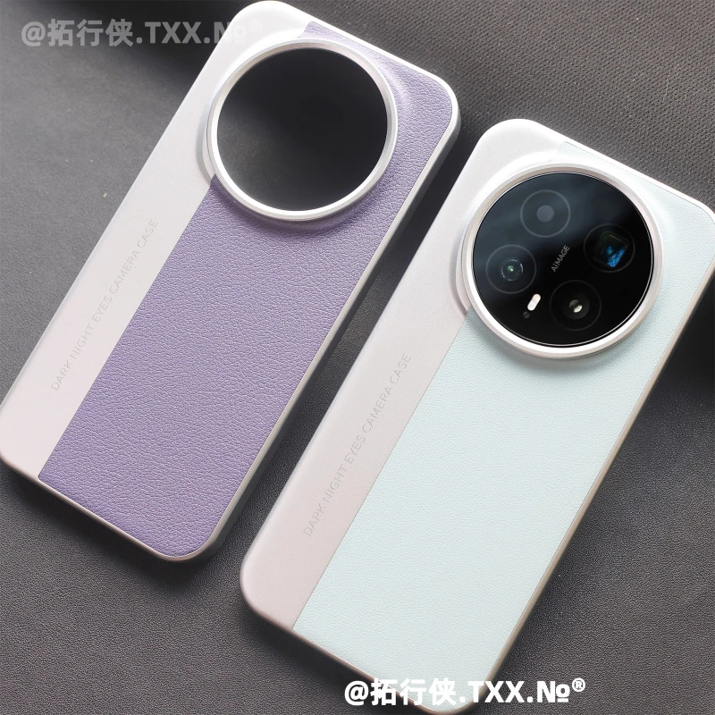 Leather Shockproof Case with Metal Lens Protection - Anti-Fall, Business Luxury