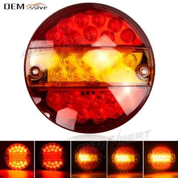 Fanale posteriore per rimorchio a LED Lampada posteriore per camion rotonda Luce freno Indicatore di direzione Impermeabile 12V 24V Rimorchio Camion Caravan Van 14cmx14cm